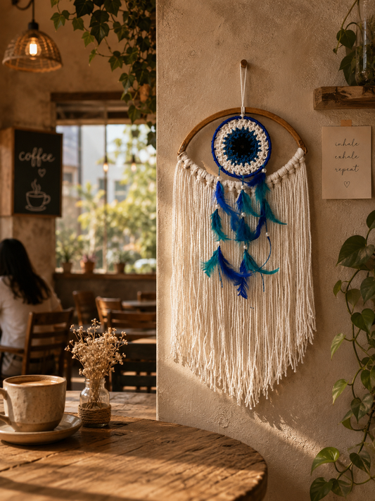 Dreamcatcher macrame Evil eye crochet hanging