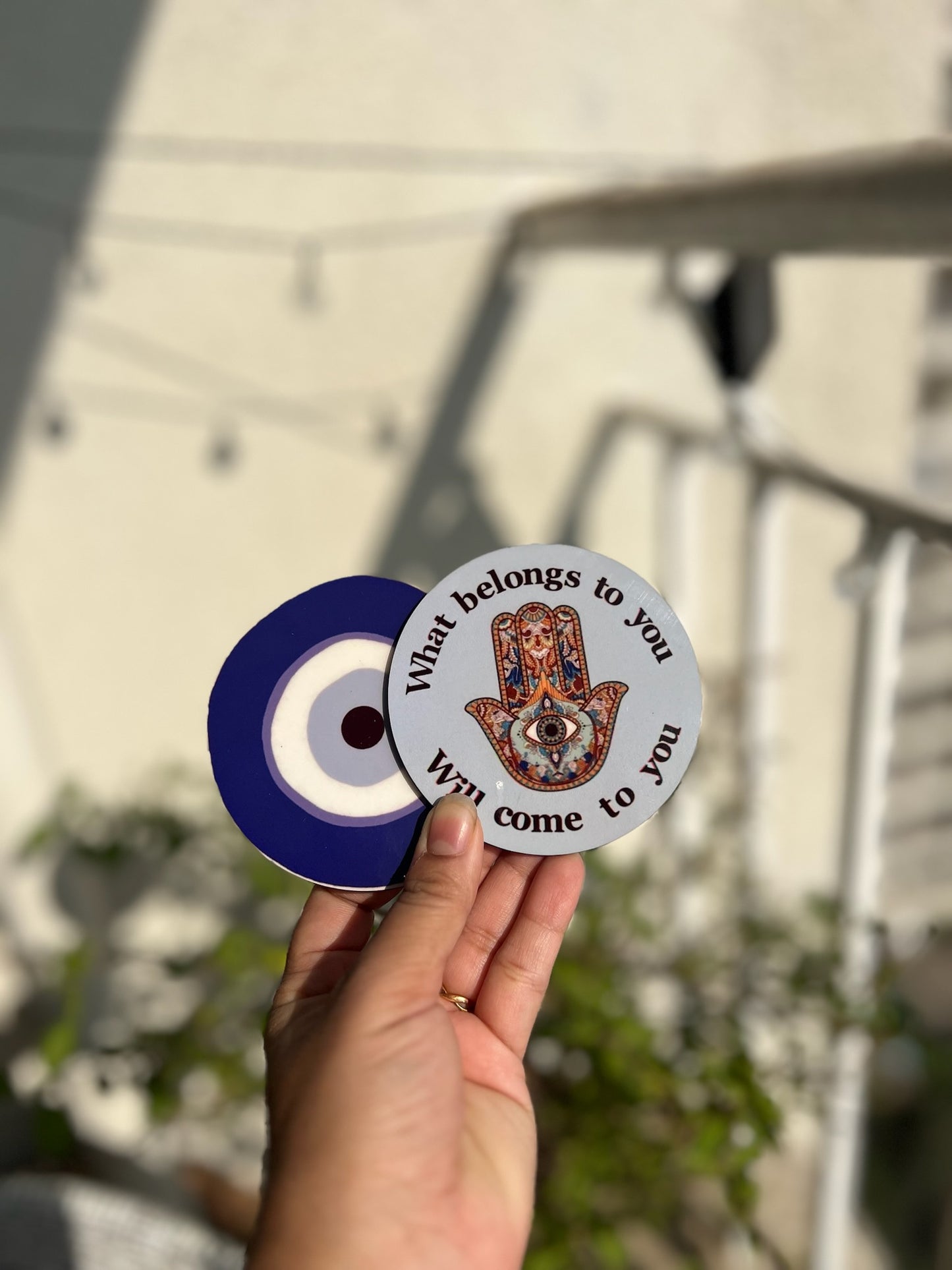 Nazarbattu & Hamsa combo of two fridge magnets