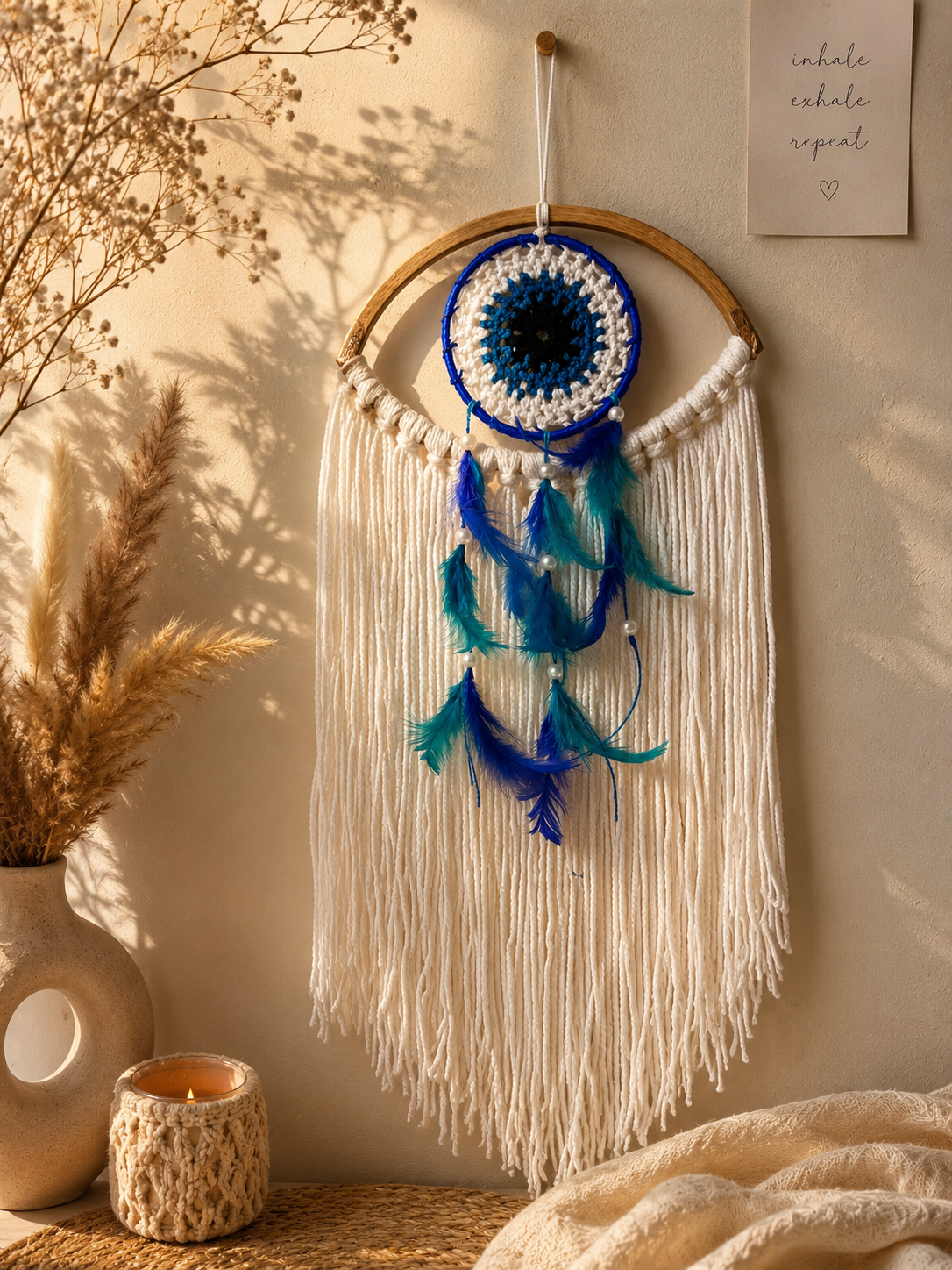 Dreamcatcher macrame Evil eye crochet hanging