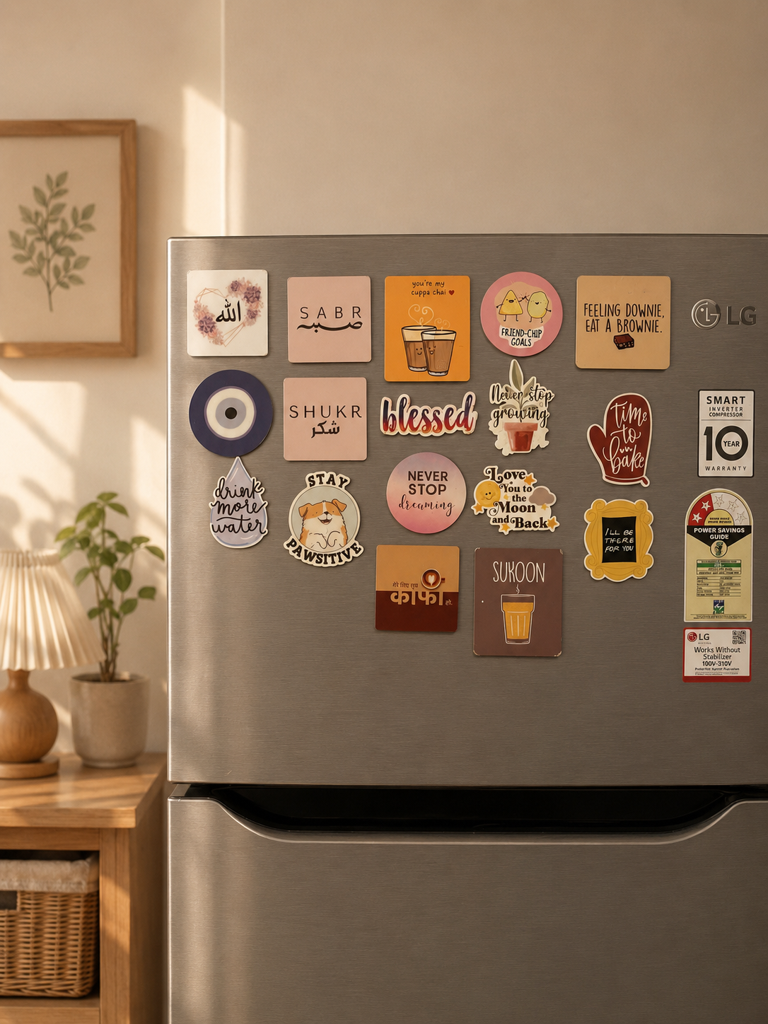 Mere Liye Tum Kaafi Ho 3-Inch Fridge Magnet – Romantic Wooden Gift for Partner