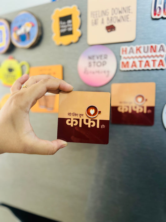 Mere Liye Tum Kaafi Ho 3-Inch Fridge Magnet – Romantic Wooden Gift for Partner