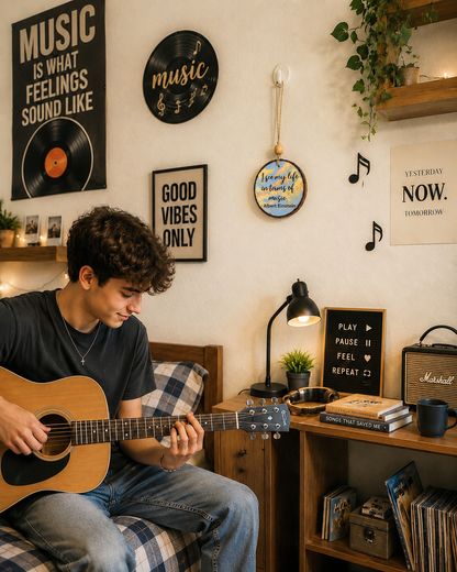 "I See My Life in Terms of Music" – Handpainted Wall Hanging