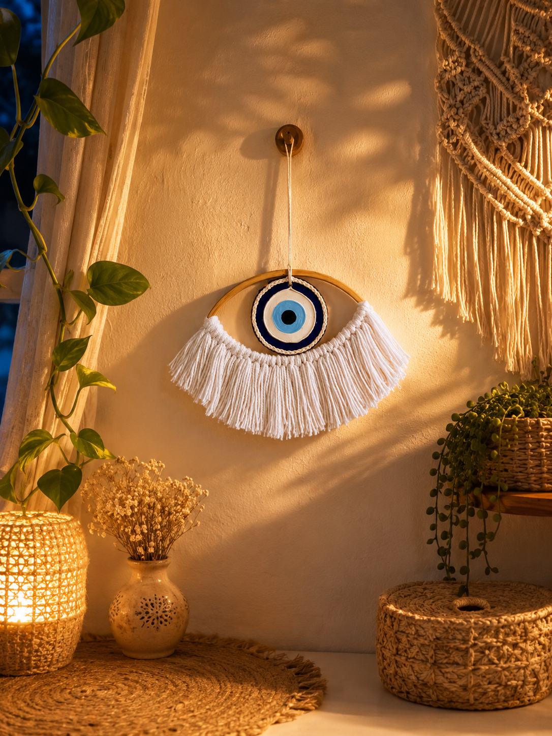 Evil eye macarame hanging