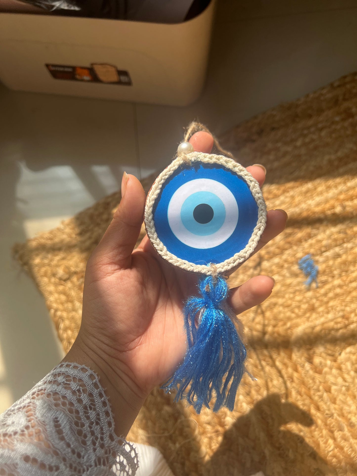 Good Vibes Only | Evil Eye & Wooden Car Charm