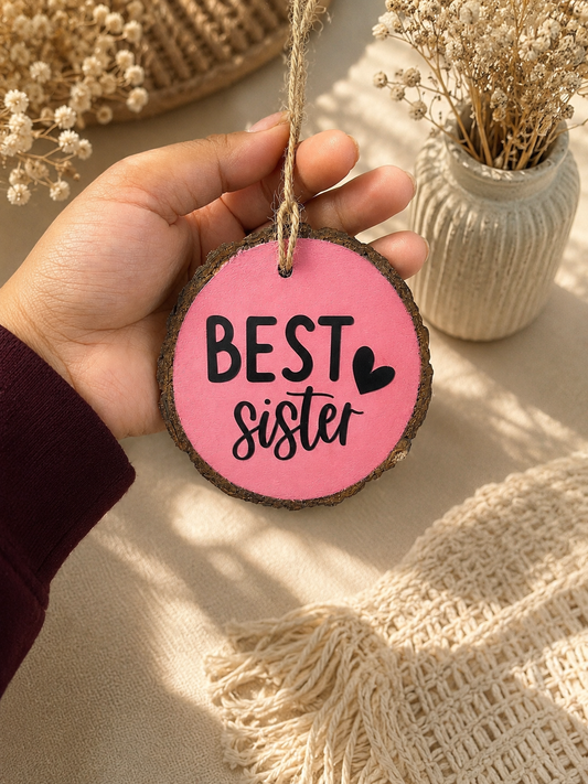 Best sister wooden charm/ hanging/ gift