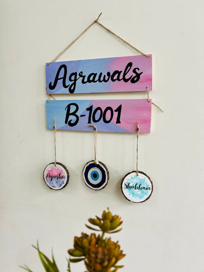 Personalised Couple Name plate with flat number