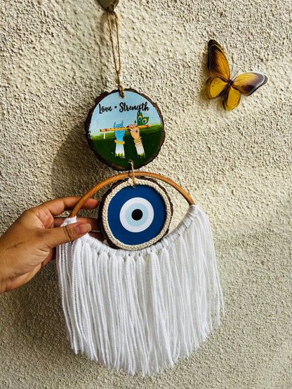 Divine Krishna Woven Wall Hanging | Sacred Art Macrame Decor