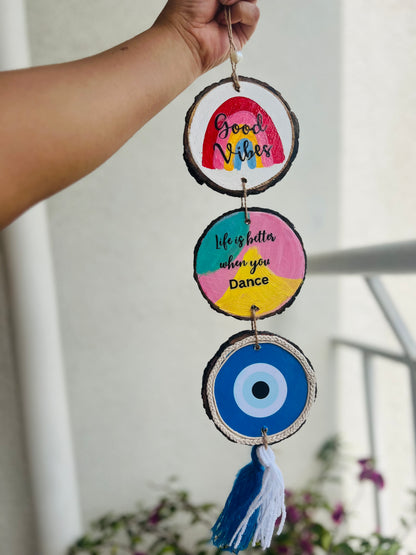 Good Vibes, Evil Eye & Dance - Vertical Wall Hanging Combo