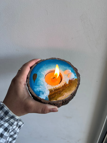 Beach Theme Handcrafted T-Light Candle Holder
