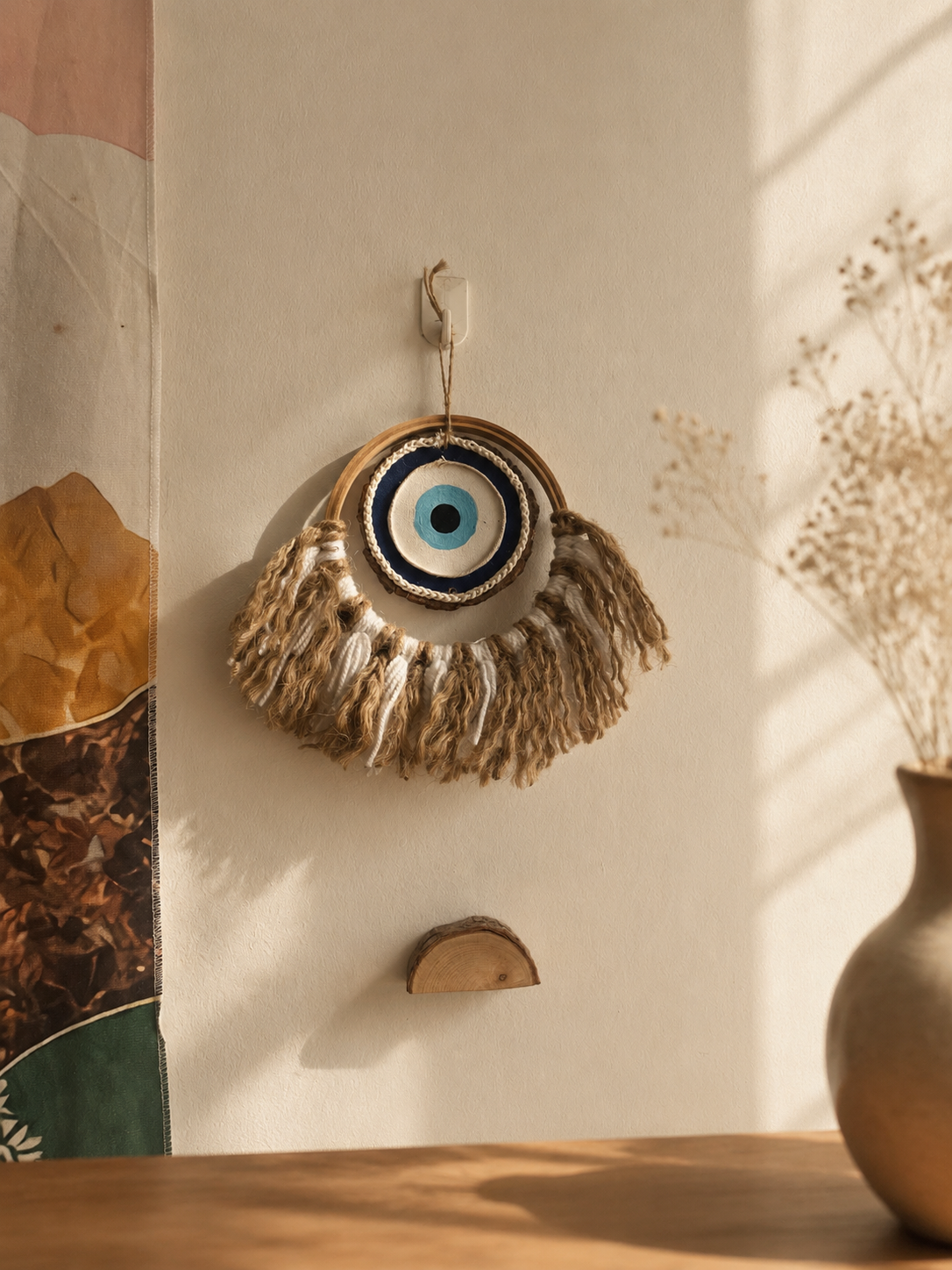 Rustic jute Evil eye hanging