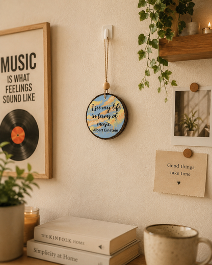 "I See My Life in Terms of Music" – Handpainted Wall Hanging
