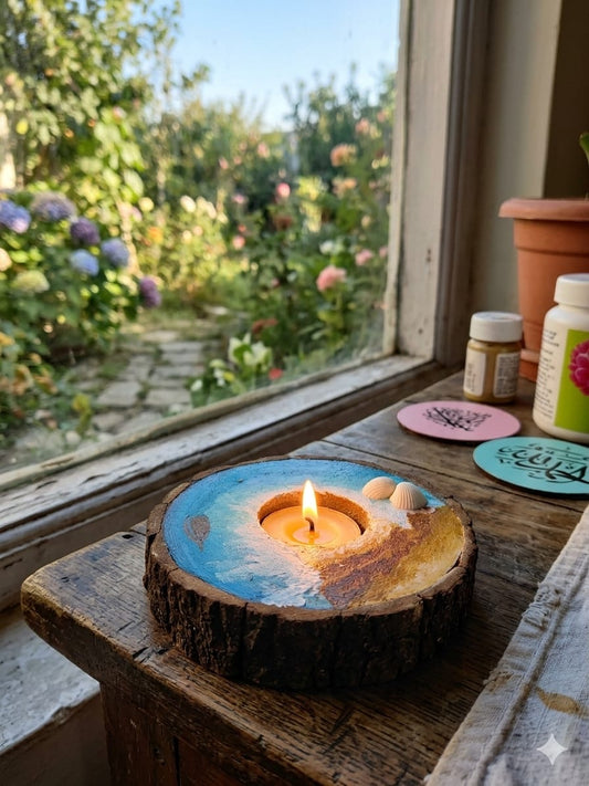 Beach theme t light candle holder
