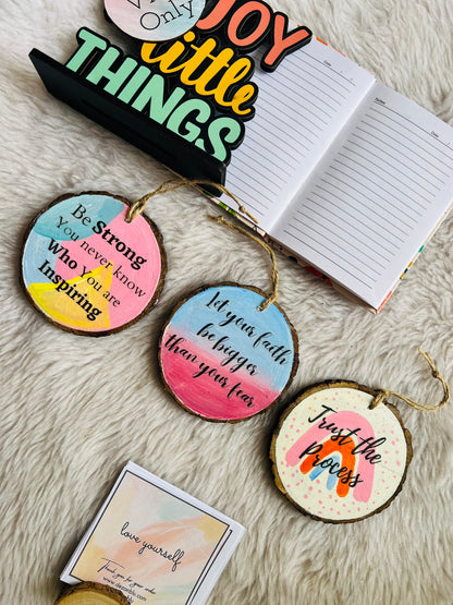 Be strong, faith, trust the process - combo of 3 hangings