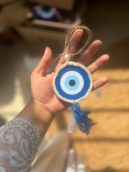 Good Vibes Only | Evil Eye & Wooden Car Charm