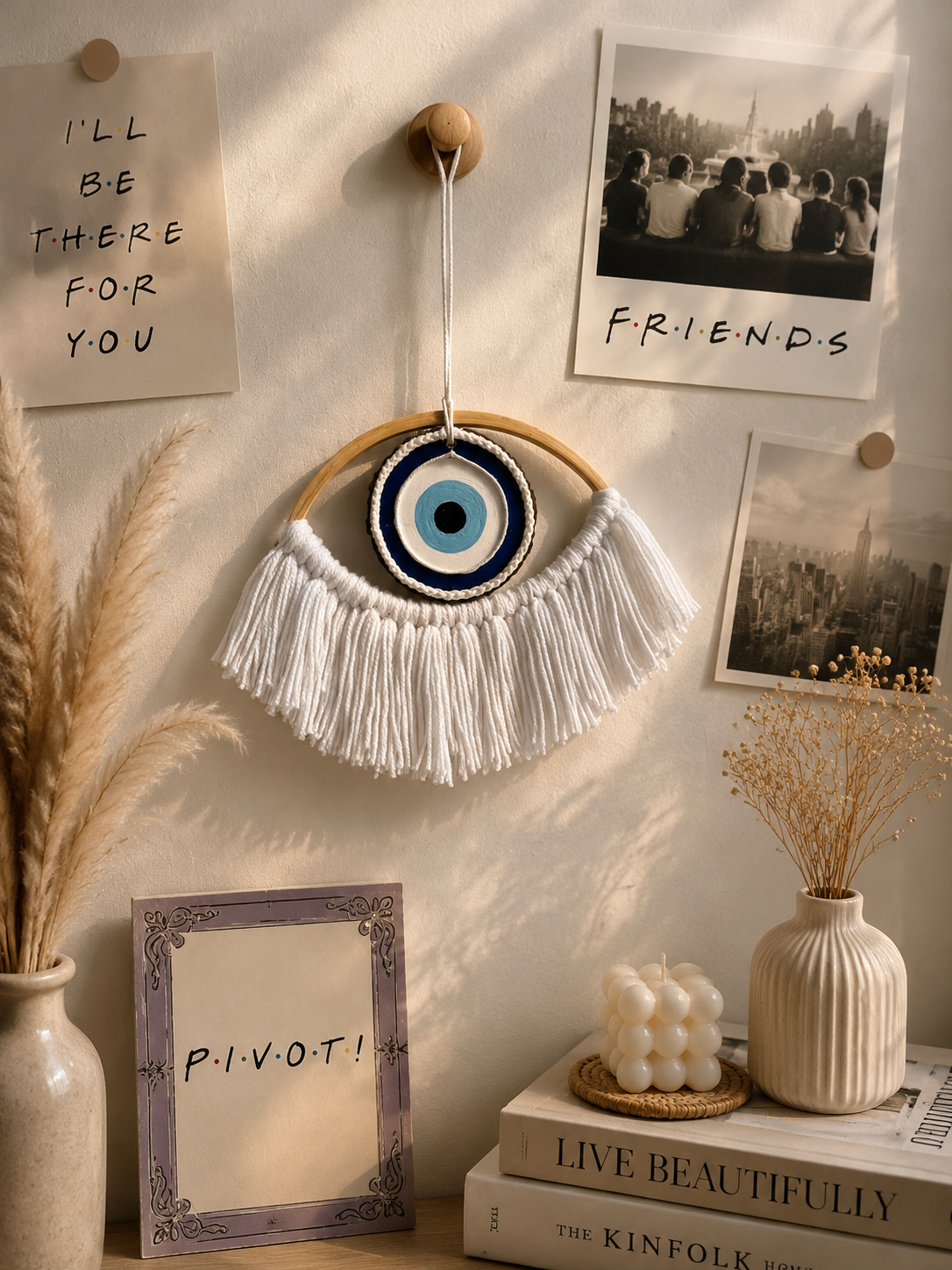 Evil eye macarame hanging