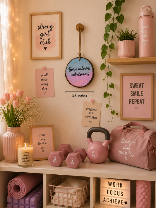 Burn calories not dreams- wall charm for workout lovers