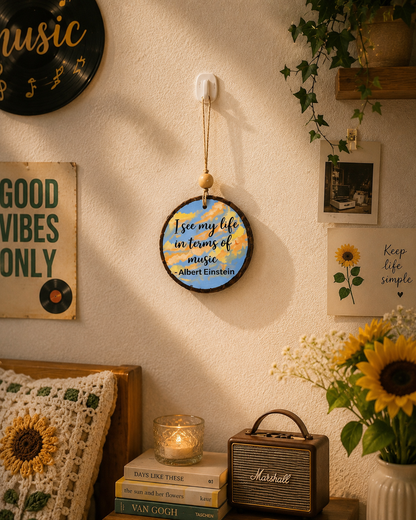 "I See My Life in Terms of Music" – Handpainted Wall Hanging
