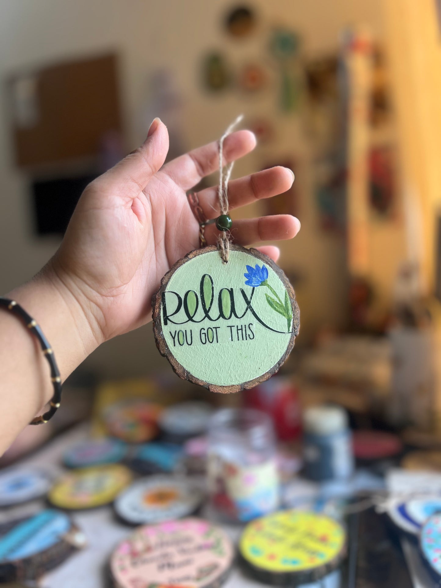 Relax – You Got This | Hand-Painted Wooden Wall Hanging