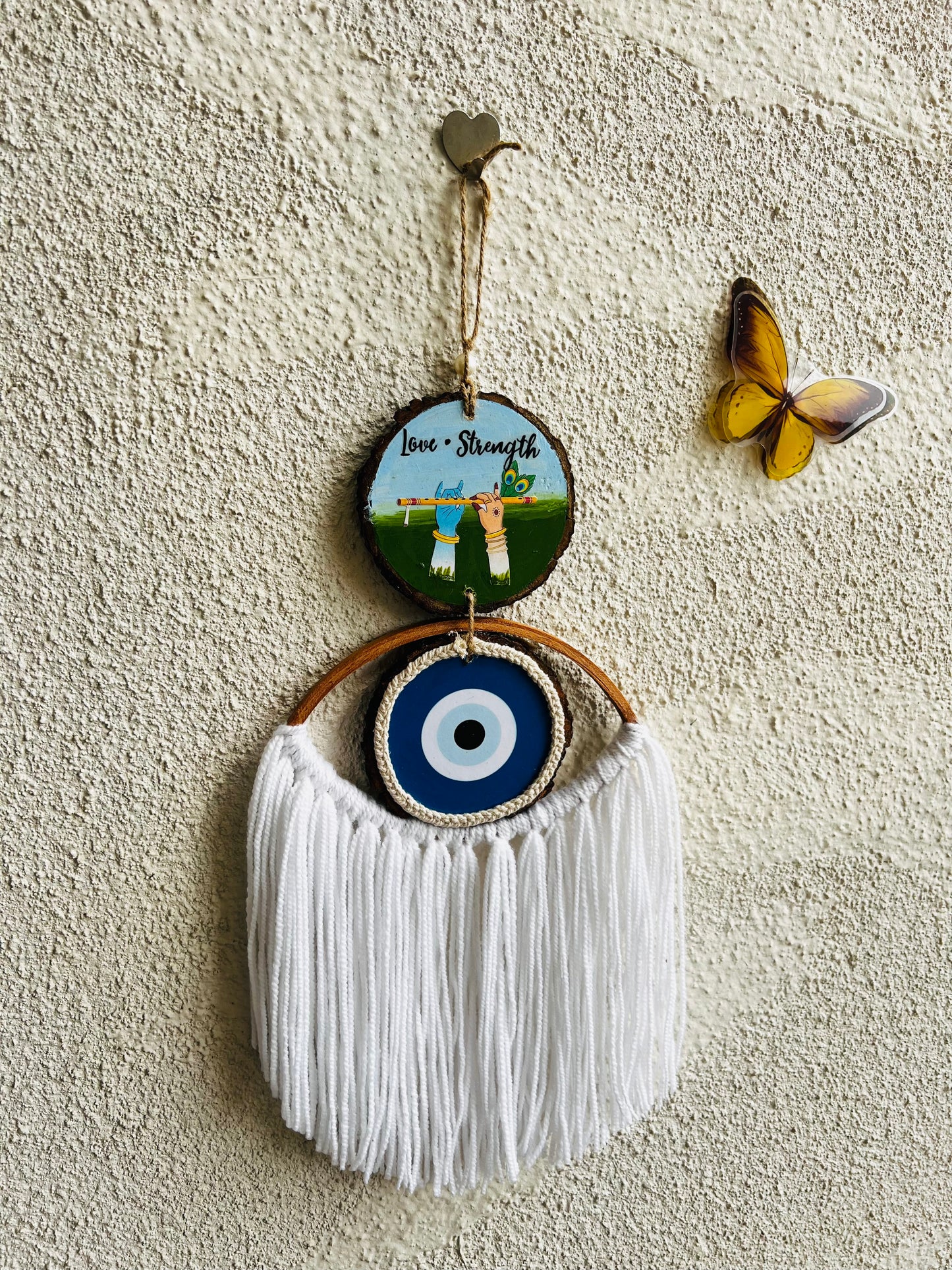 Divine Krishna Woven Wall Hanging | Sacred Art Macrame Decor