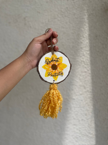 Bless This Car & Radiate Positivity | Wooden Car Charm
