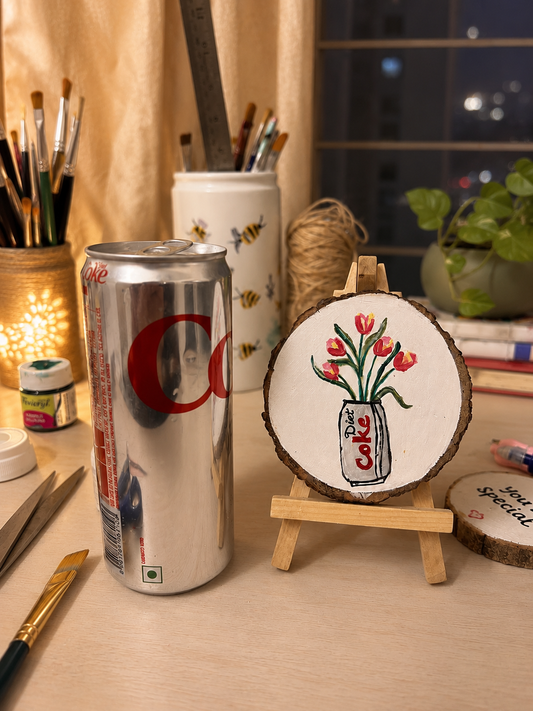 Diet coke - vase painting with stand