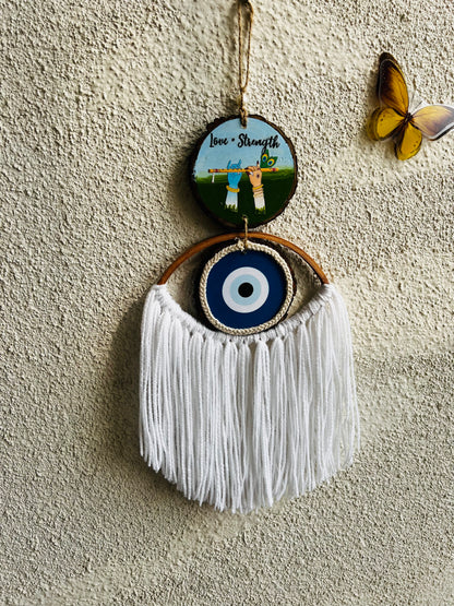 Divine Krishna Woven Wall Hanging | Sacred Art Macrame Decor
