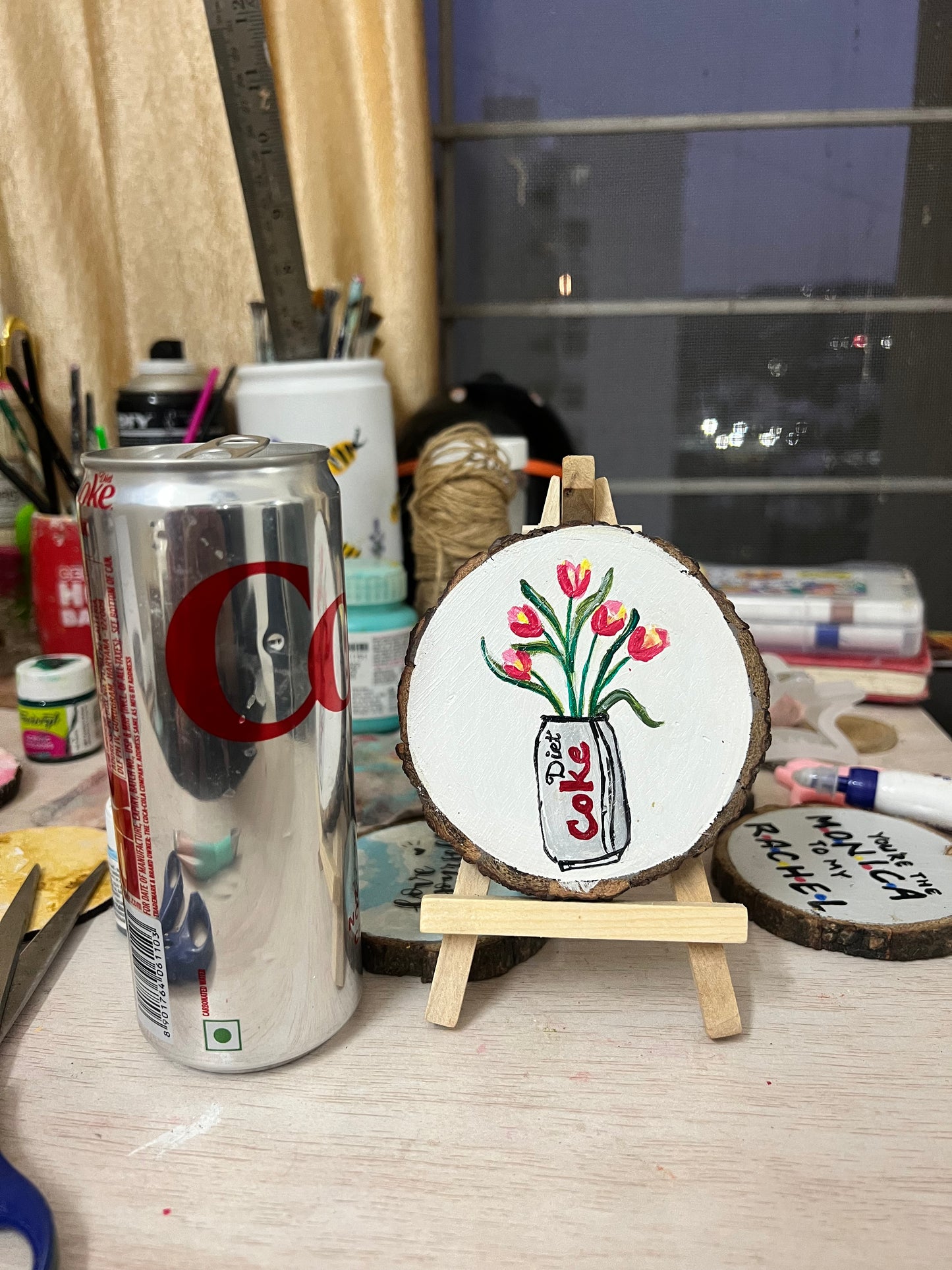 Diet coke - vase painting with stand