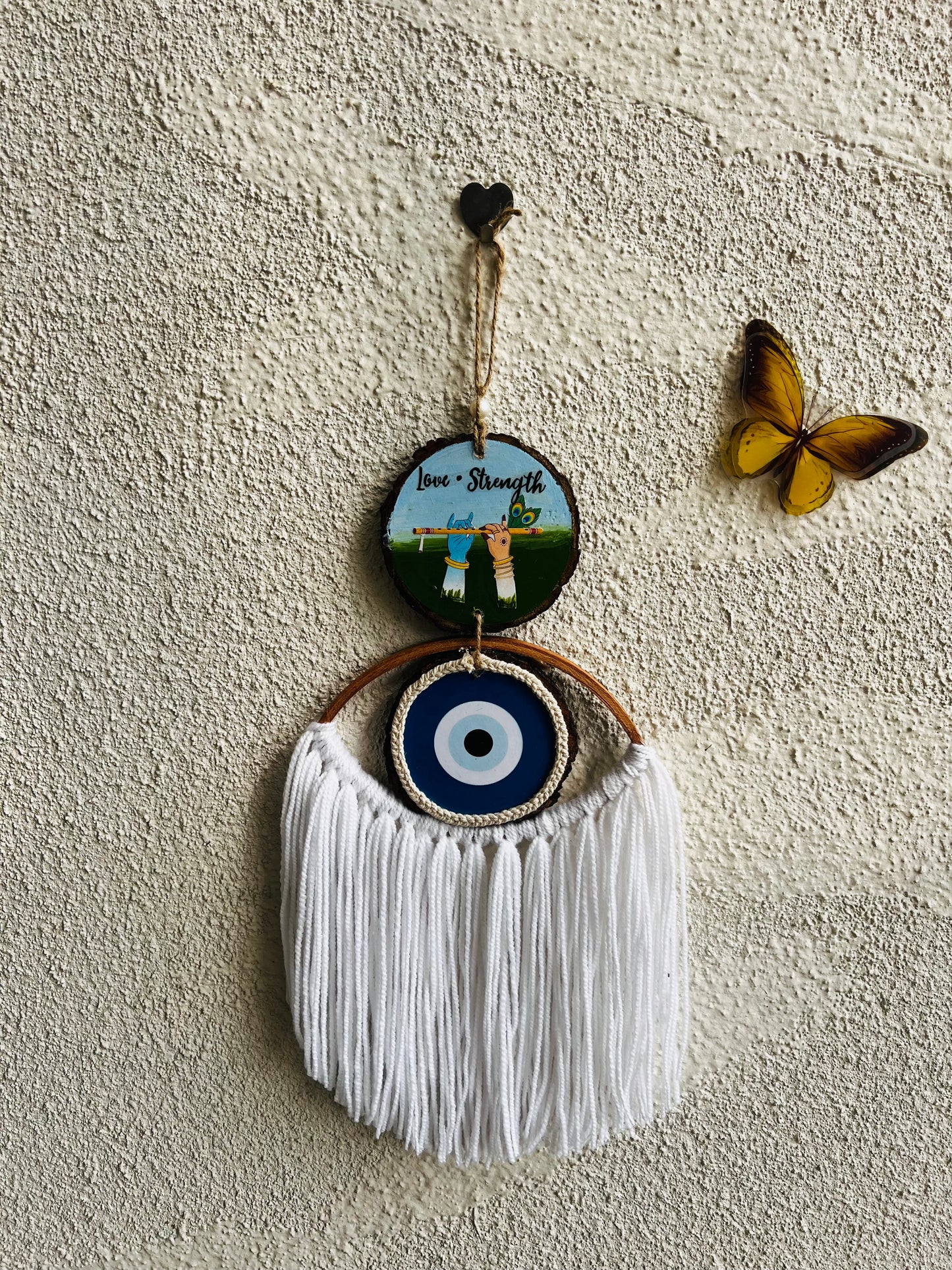 Divine Krishna Woven Wall Hanging | Sacred Art Macrame Decor
