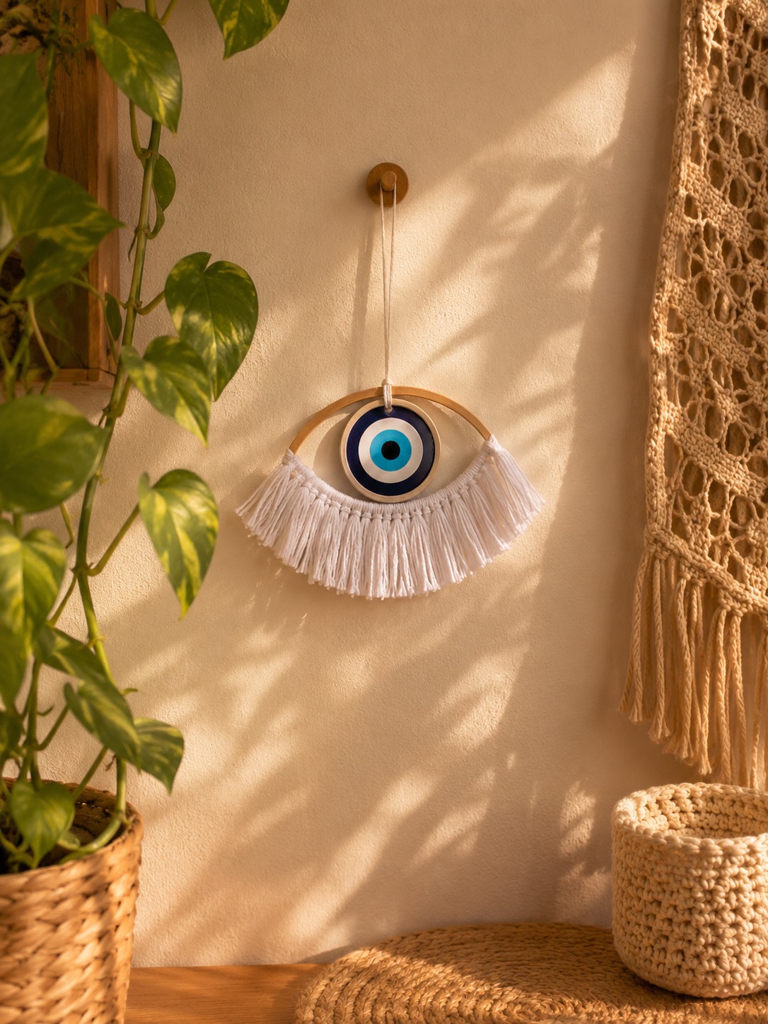 Evil eye macarame hanging