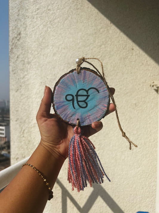 Hand-Painted 'Ek Onkar & Nirbhau Nirvair' Car Charm