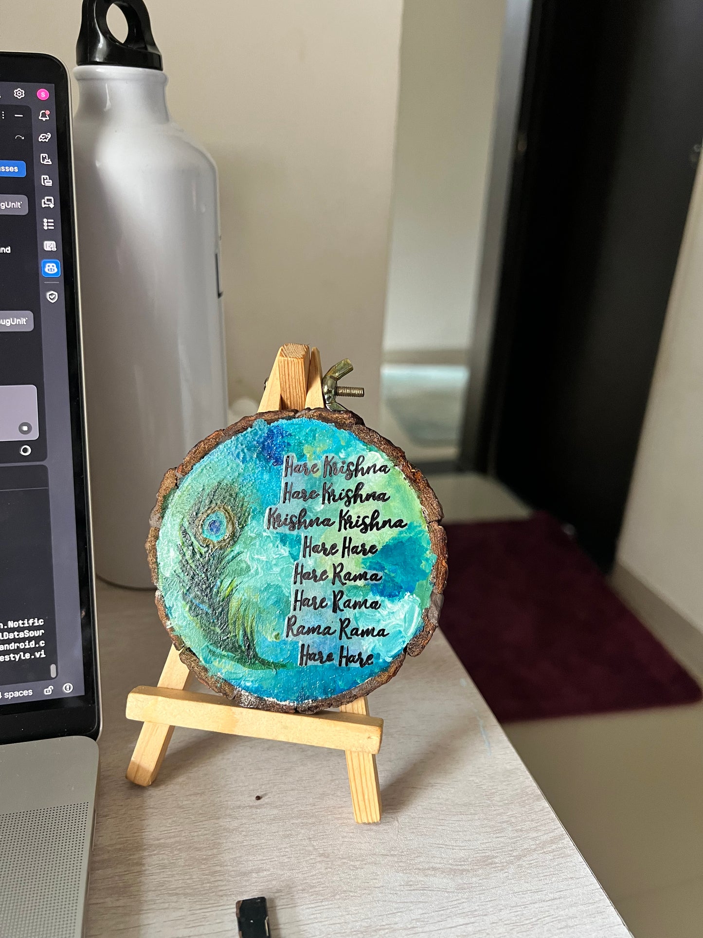 Hare krishna wall hanging/table stand