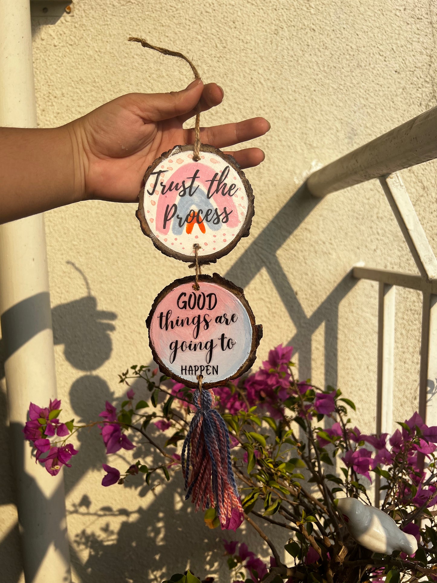 Trust the process & Good things are going to happen wall hanging / Charm
