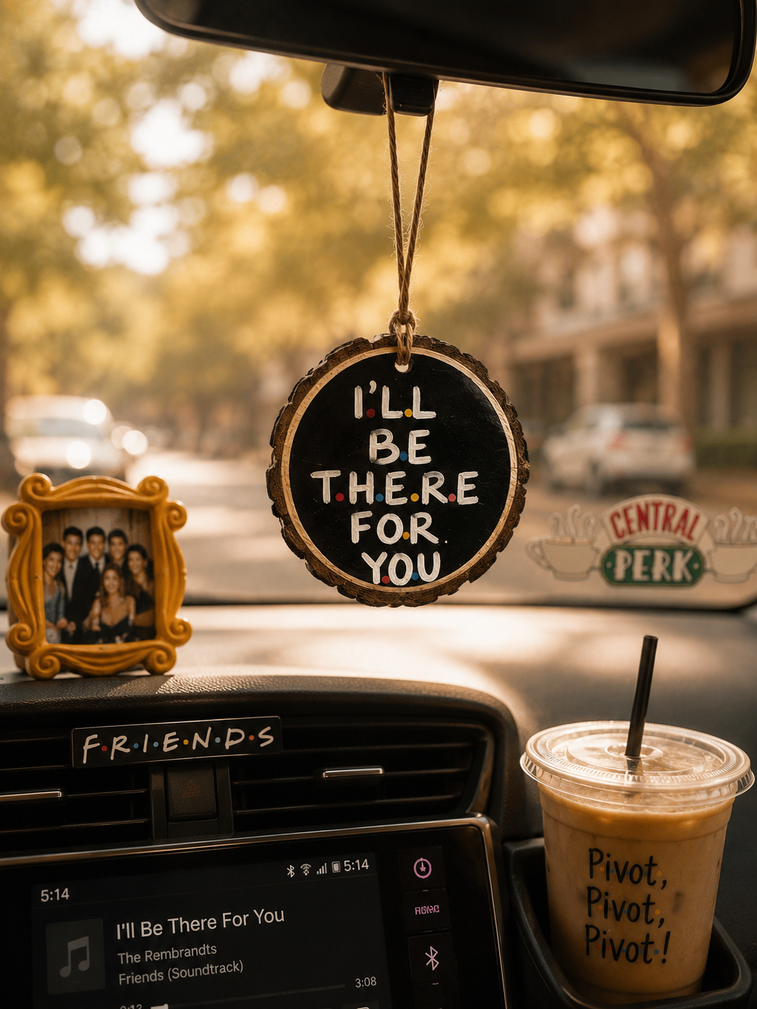 How you doin & I ll be there for you - Car charm for Friends lovers