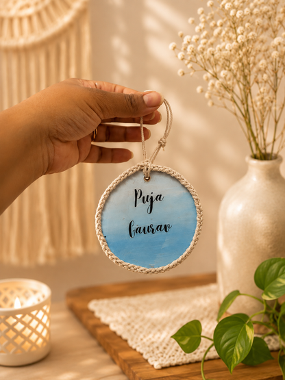 Evil eye and Customised name car charm
