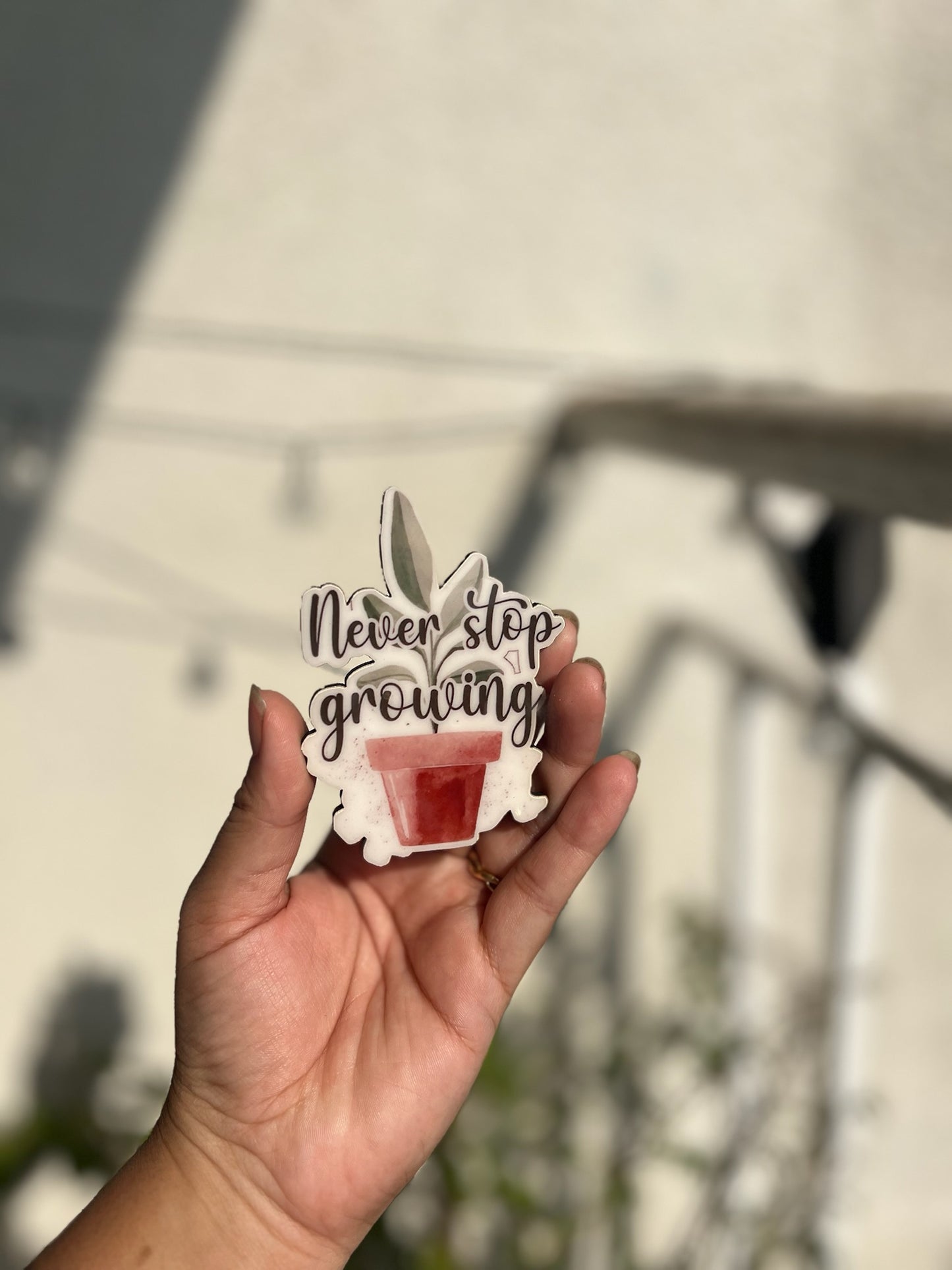 Never stop Growing fridge magnet