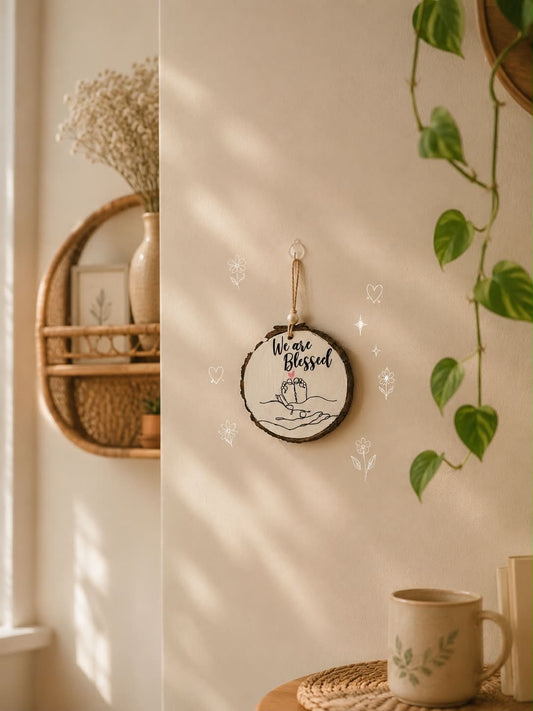Handcrafted "We are blessed" Baby Announcement Wall Hanging