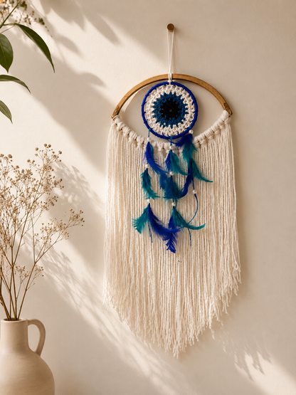 Dreamcatcher macrame Evil eye crochet hanging