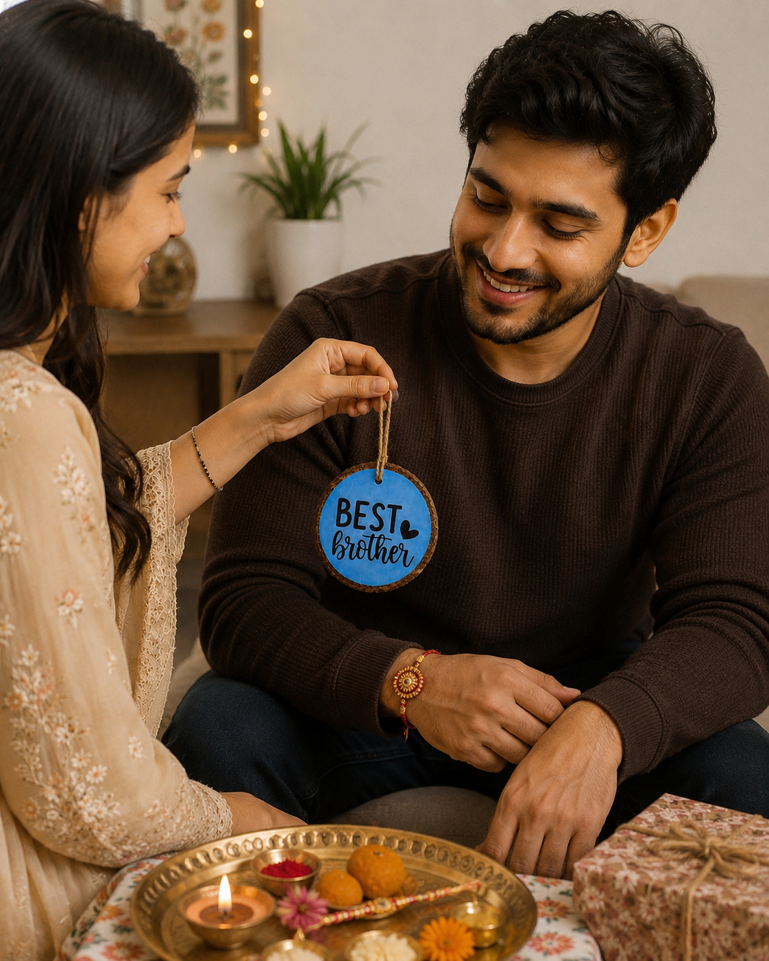 Best brother - wooden charm/ hanging/ gift