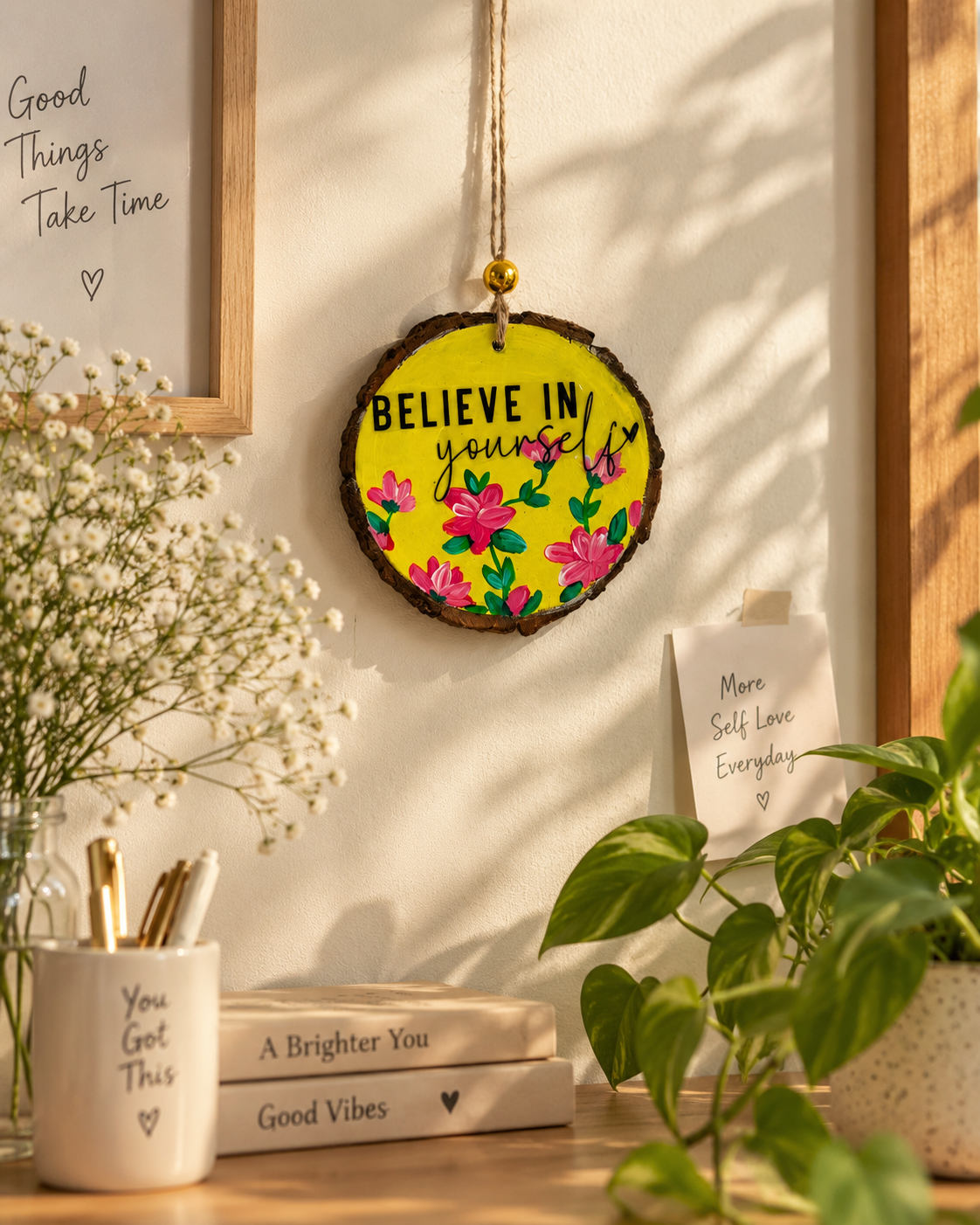 Believe in Yourself – Handmade Floral Hanging