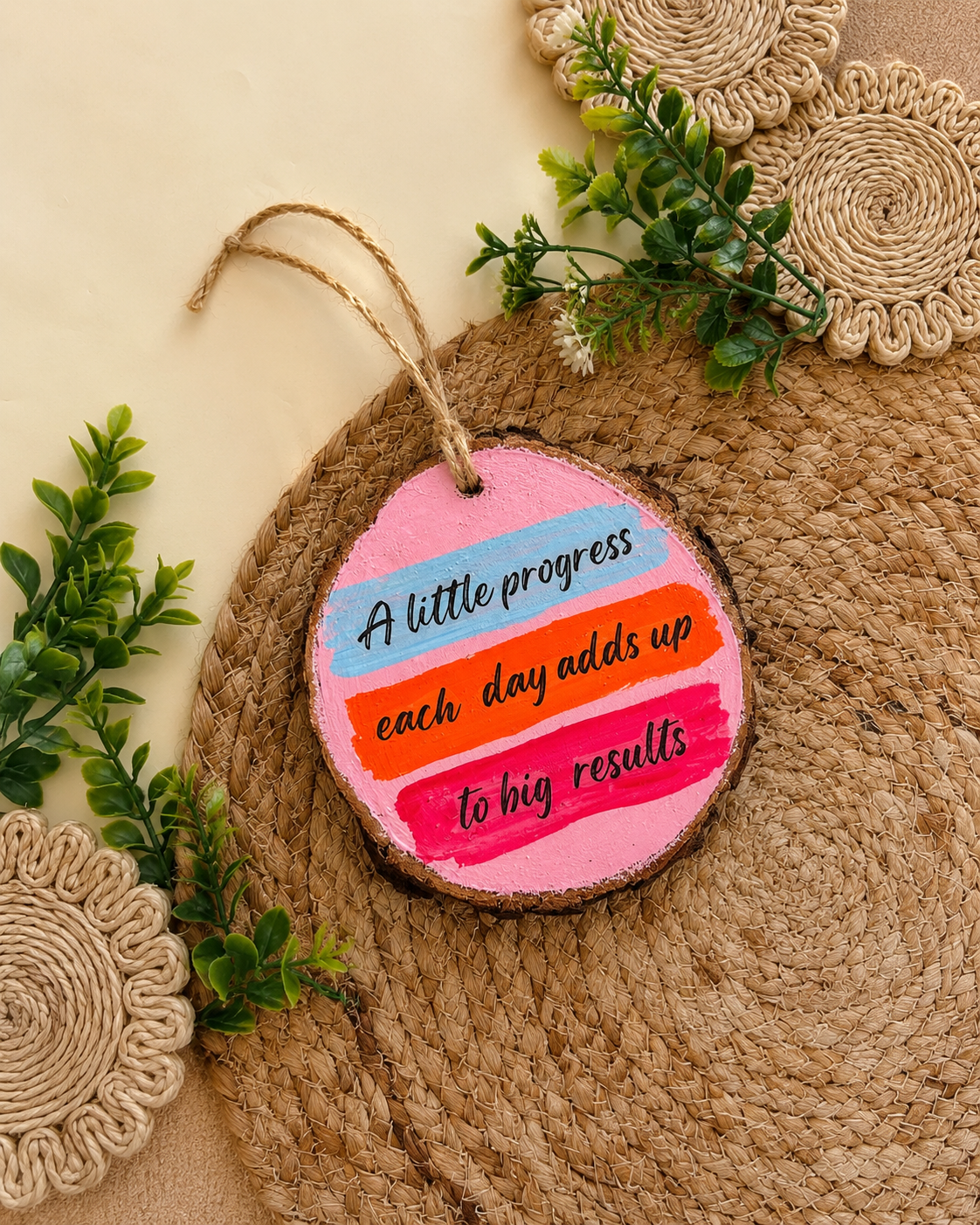 A Little Progress Each Day - motivational wall hanging