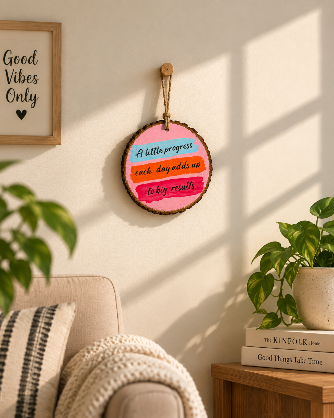 A Little Progress Each Day - motivational wall hanging