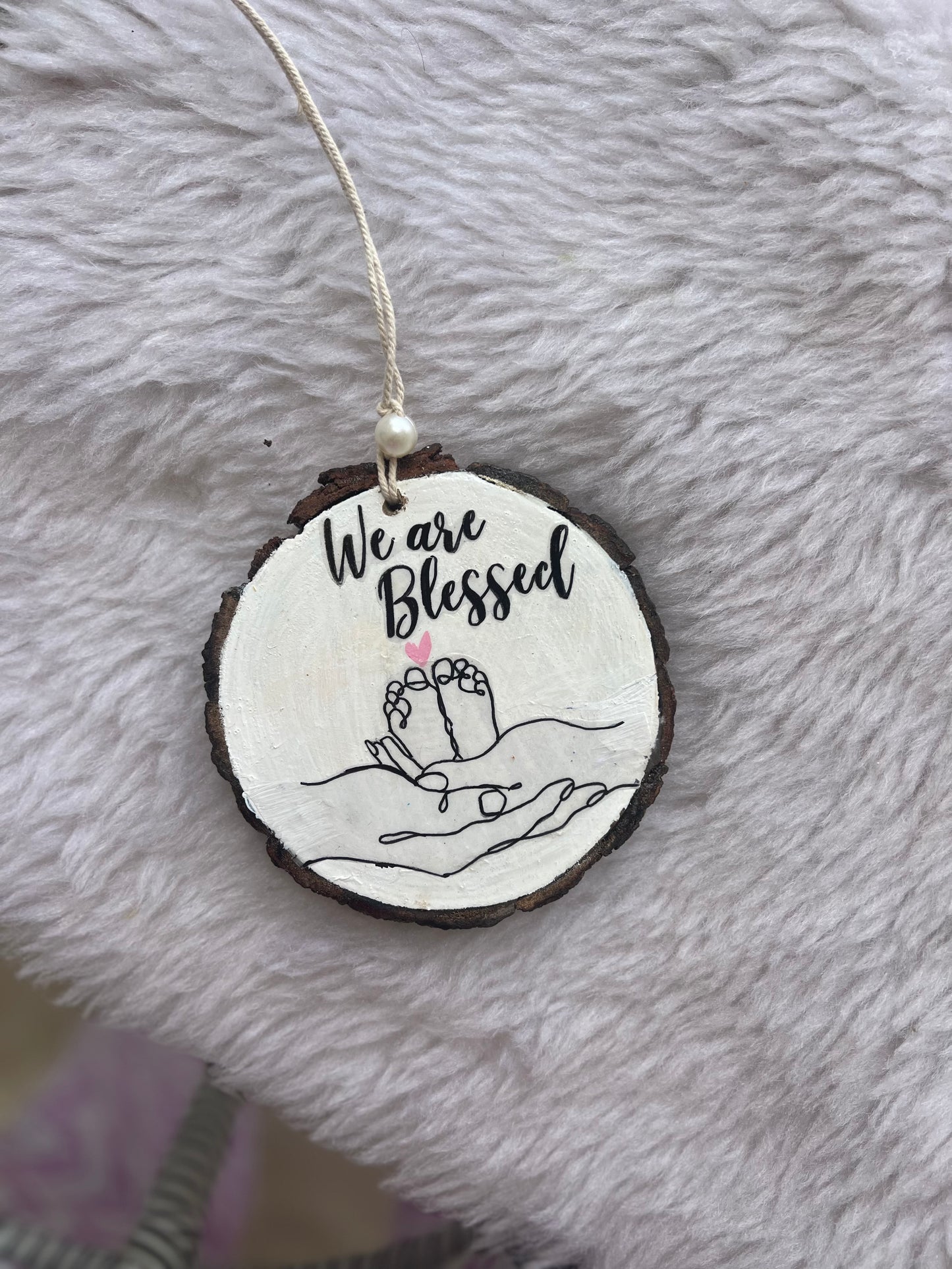 Handcrafted "We are blessed" Baby Announcement Wall Hanging