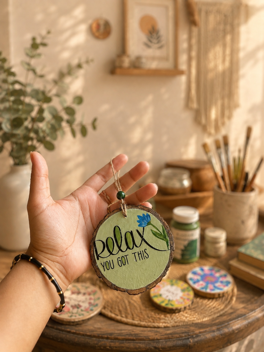 Relax – You Got This | Hand-Painted Wooden Wall Hanging