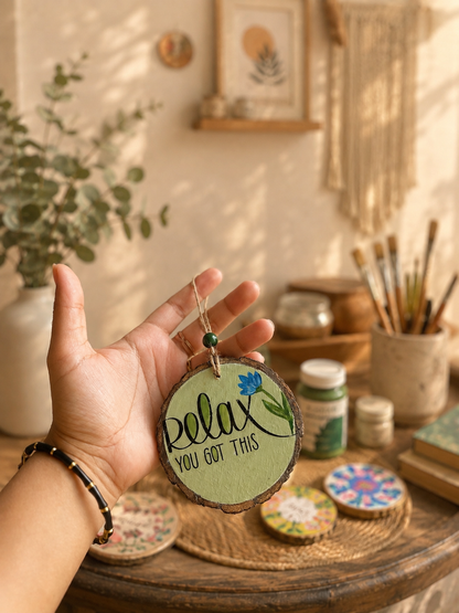 Relax – You Got This | Hand-Painted Wooden Wall Hanging