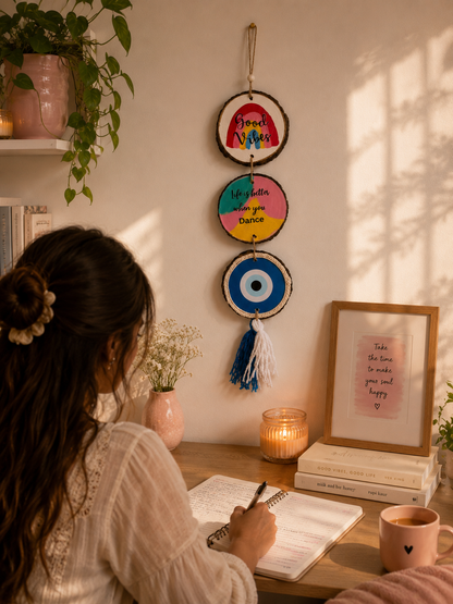 Good Vibes, Evil Eye & Dance - Vertical Wall Hanging Combo