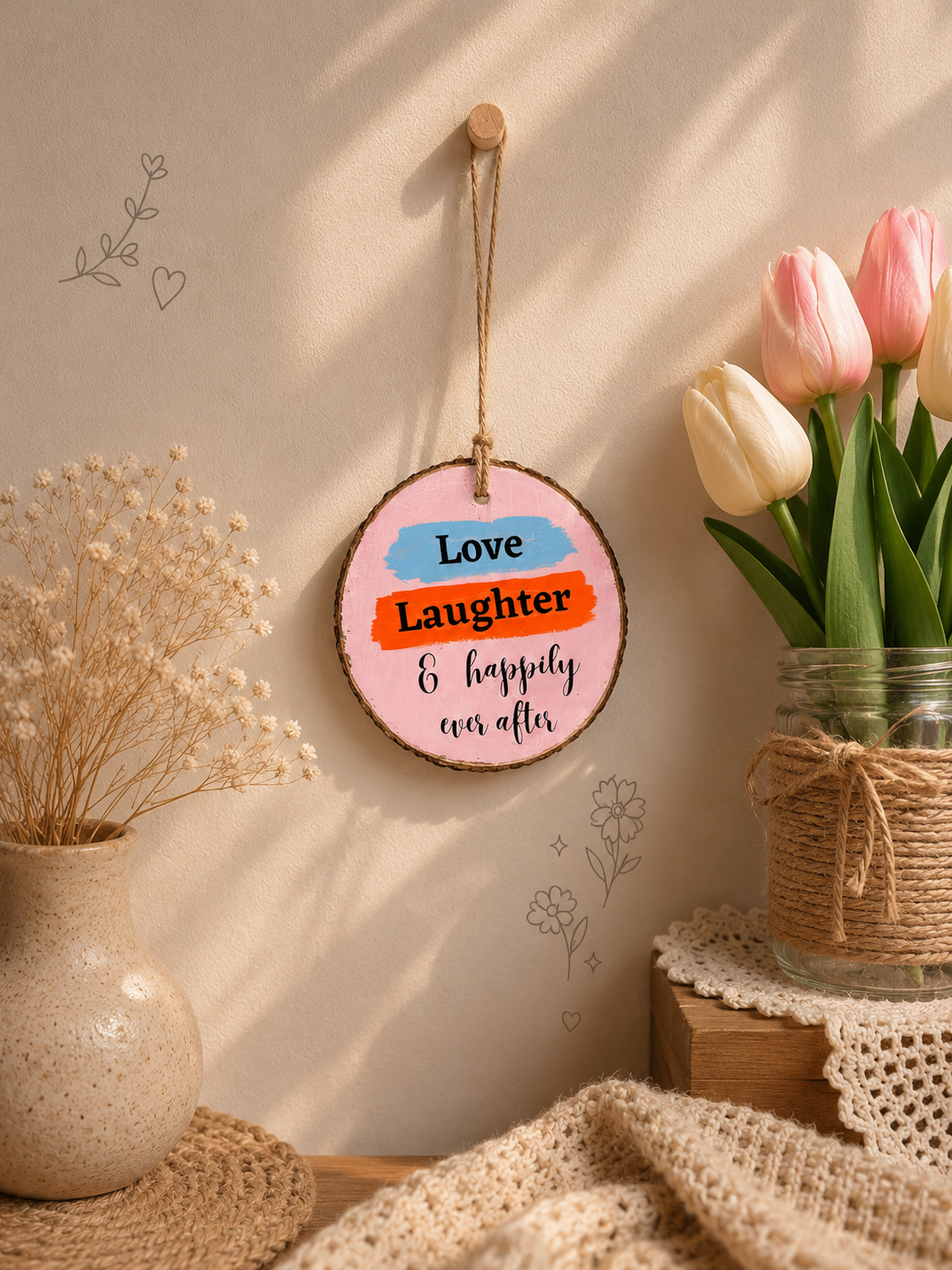 Love and Laughter Hanging Decor – Romantic Charm & Gift