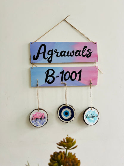 Personalised Couple Name plate with flat number