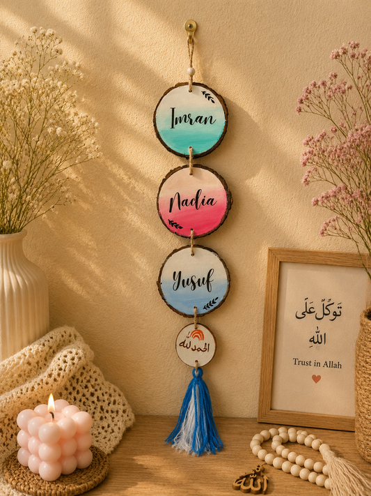 Customised name hanging