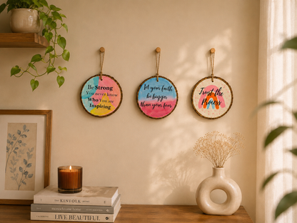 Be strong, faith, trust the process - combo of 3 hangings