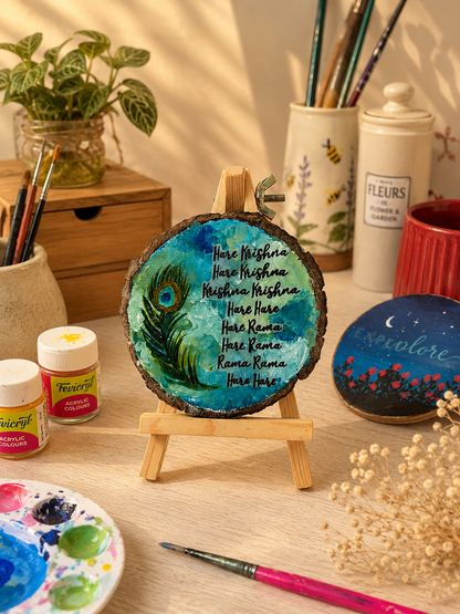 Hare krishna wall hanging/table stand